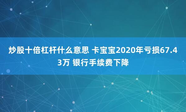 炒股十倍杠杆什么意思 卡宝宝2020年亏损67.43万 银行手续费下降