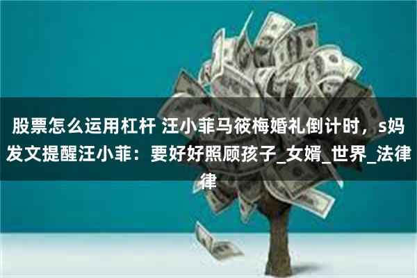 股票怎么运用杠杆 汪小菲马筱梅婚礼倒计时，s妈发文提醒汪小菲：要好好照顾孩子_女婿_世界_法律